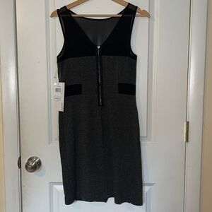 Kenzie black mesh top mid length dress small